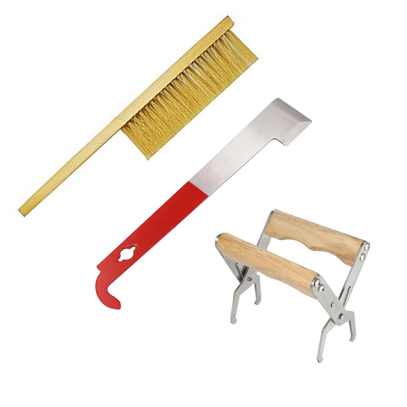 3pcs Beehive tool kit with J hive, frame gripper & Soft Bee Brush