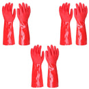 PVC Work Safety Glove Red 45cm Oil Chemical Resistant Dipped Durable Sanded
