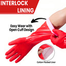 PVC Work Safety Glove Red 45cm Oil Chemical Resistant Dipped Durable Sanded