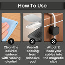 6 Pack Magnetic Cable Clips, Cord Organizer, Adhesive Desk Cable Management, Cab