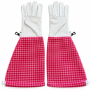 Pink Ventilated Beekeeping Gloves – Goatskin Leather Bee Protection with Long Mesh Cuffs