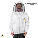 Beekeeping Cotton Jacket With Hood Style Veil Protective Gear - Ozee beekeeping Supplies