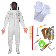 Beekeeping Starter Kit For Beekeepers With OZ Bee Semi Ventilated Hoodie Style Suit Protective Gear - Ozee beekeeping Supplies