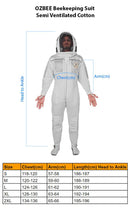 OZBEE Beekeeping Suit Semi Ventilated Cotton - Ozee beekeeping Supplies