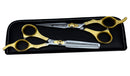 Ovial Carved - 24Kt Gold Plated Thinning & Trimming Scissors Set 6.5" - Ozee beekeeping Supplies
