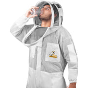 OZBEE Beekeeping Suit Premium 3 Layer Mesh Ultra Cool Ventilated Hoodie Veil Beekeeping Protective Gear - Ozee beekeeping Supplies